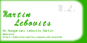 martin lebovits business card